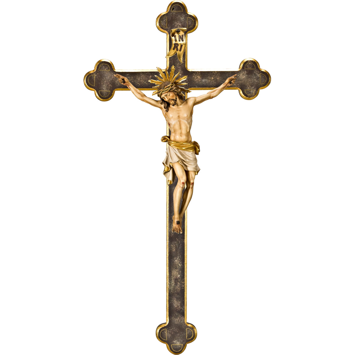 Cristo Pisa en cruz barroca